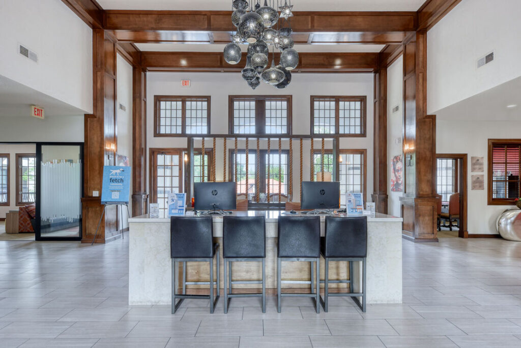 Leasing office reception desk