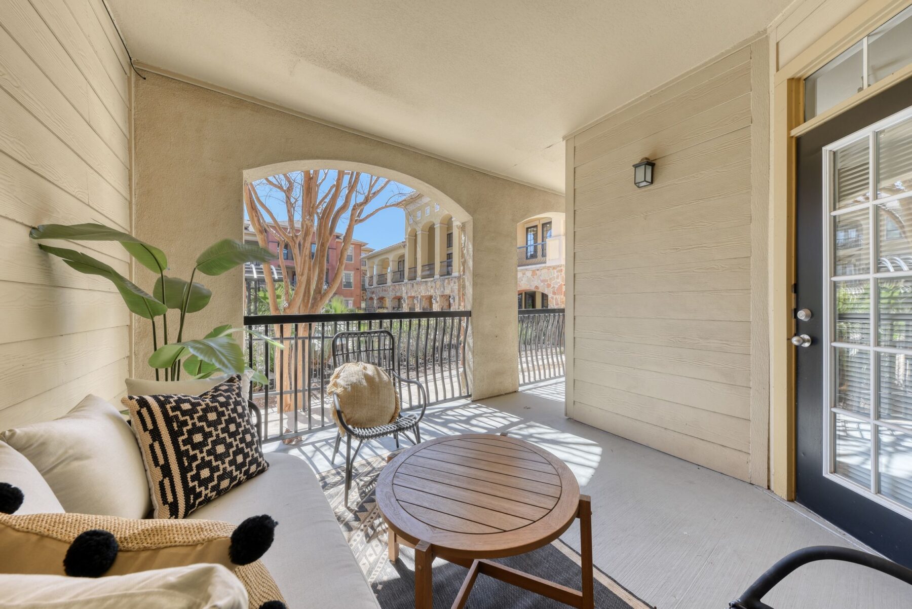 Private patio with view of the pool